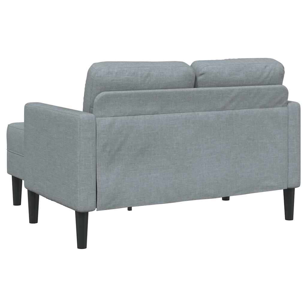 Canapé 2 places avec méridienne en L gris clair 125 cm tissu - XIOS