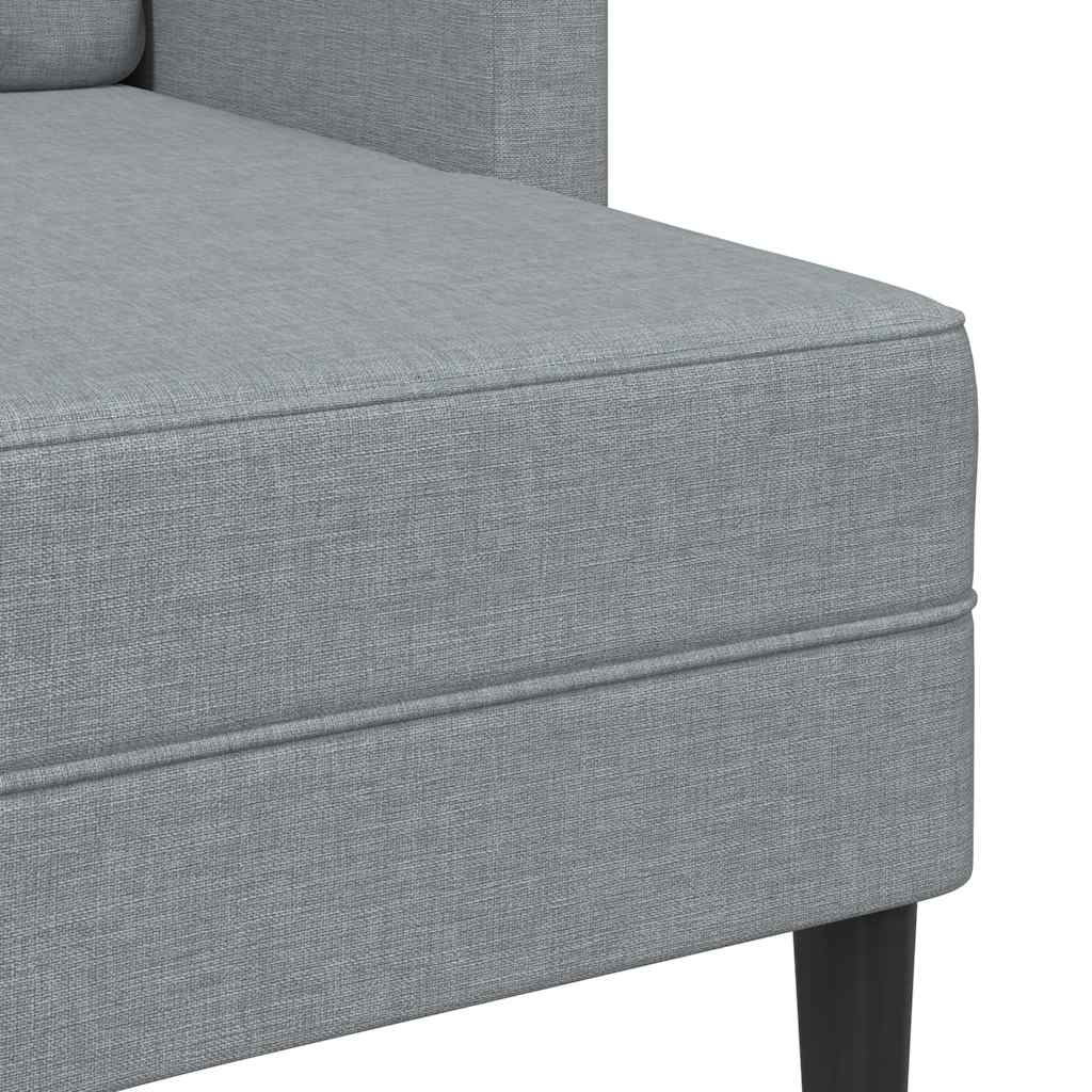 Canapé 2 places avec méridienne en L gris clair 125 cm tissu - XIOS