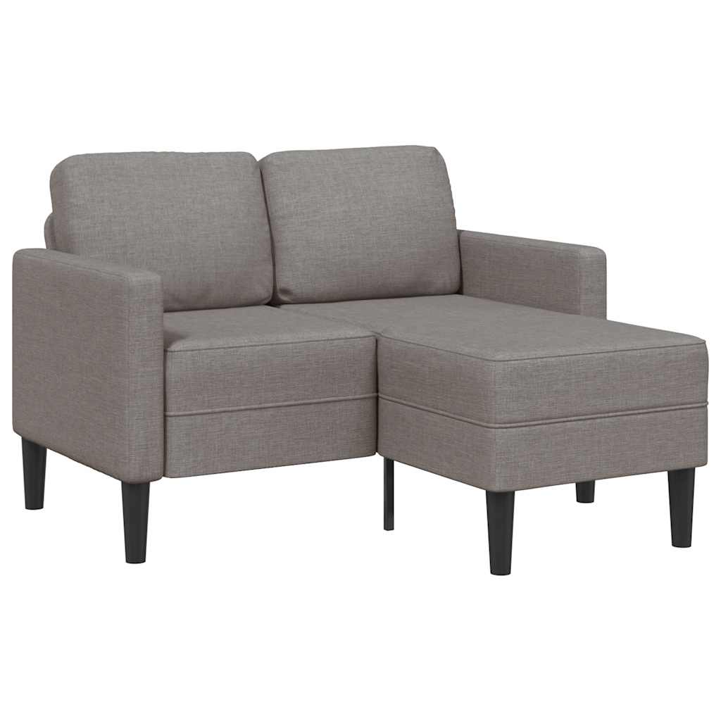 Canapé 2 places avec méridienne en L taupe 125 cm tissu - XIOS