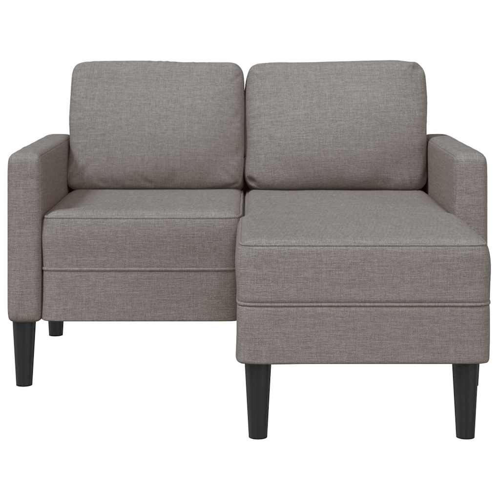 Canapé 2 places avec méridienne en L taupe 125 cm tissu - XIOS