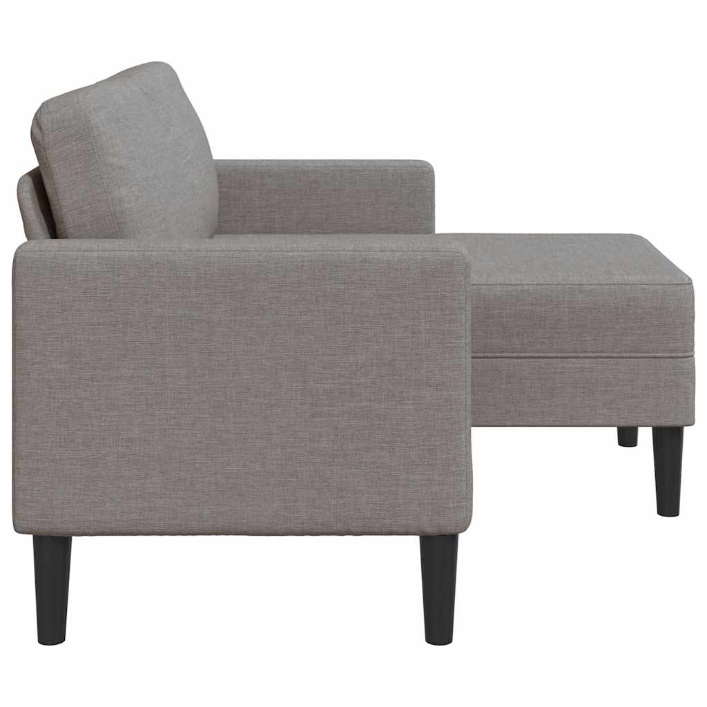 Canapé 2 places avec méridienne en L taupe 125 cm tissu - XIOS