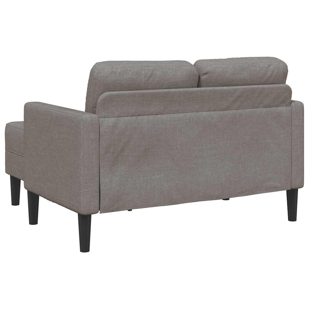 Canapé 2 places avec méridienne en L taupe 125 cm tissu - XIOS