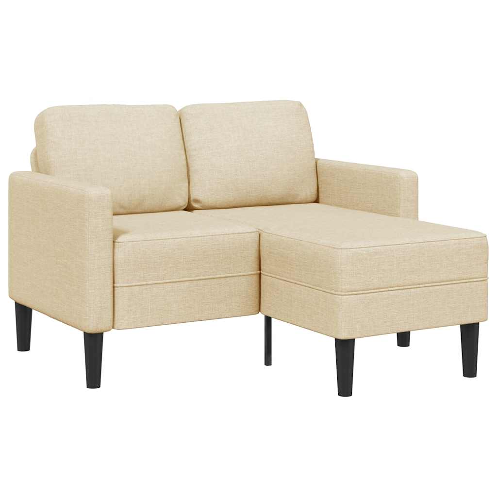 Canapé 2 places avec méridienne en L crème 125 cm tissu - XIOS