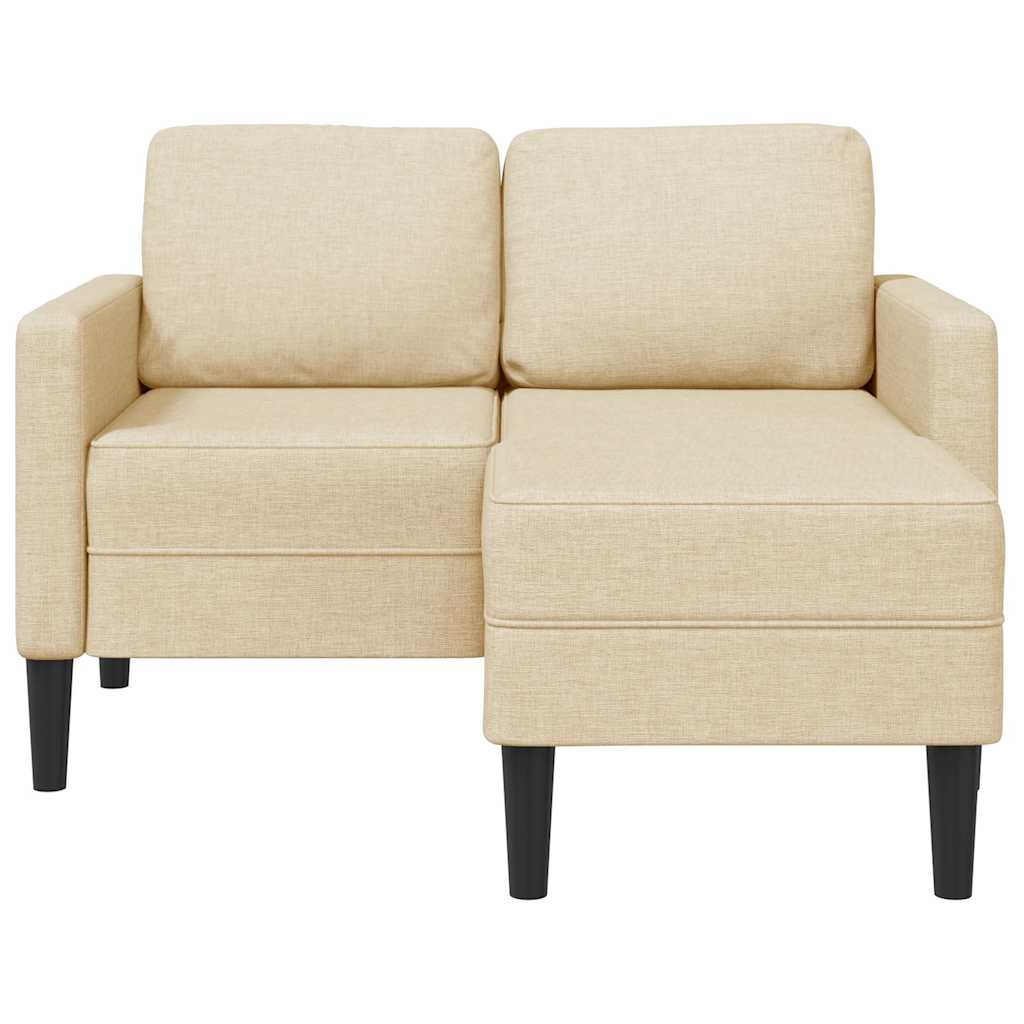 Canapé 2 places avec méridienne en L crème 125 cm tissu - XIOS