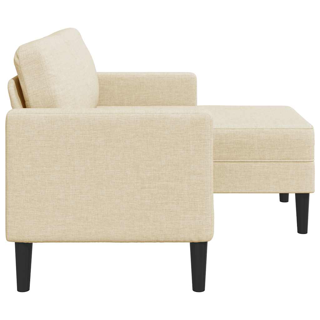 Canapé 2 places avec méridienne en L crème 125 cm tissu - XIOS