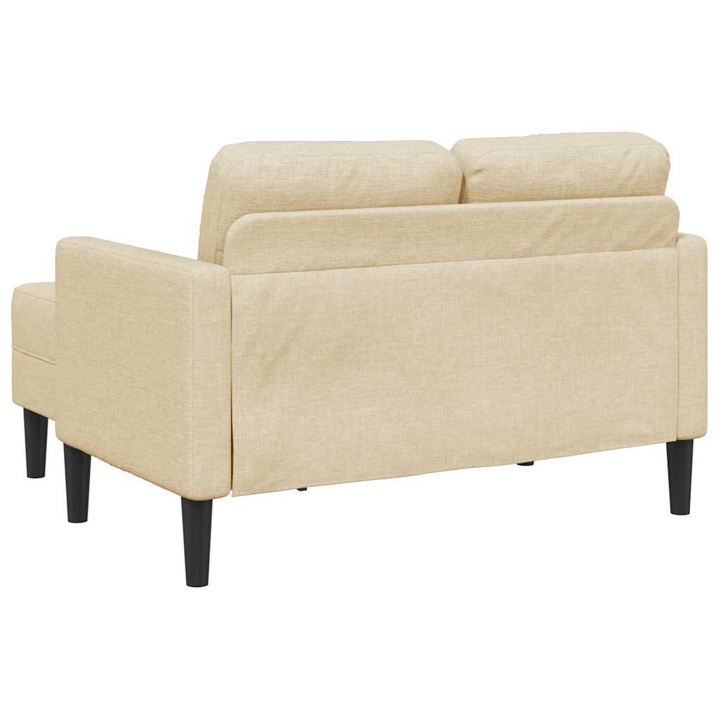 Canapé 2 places avec méridienne en L crème 125 cm tissu - XIOS