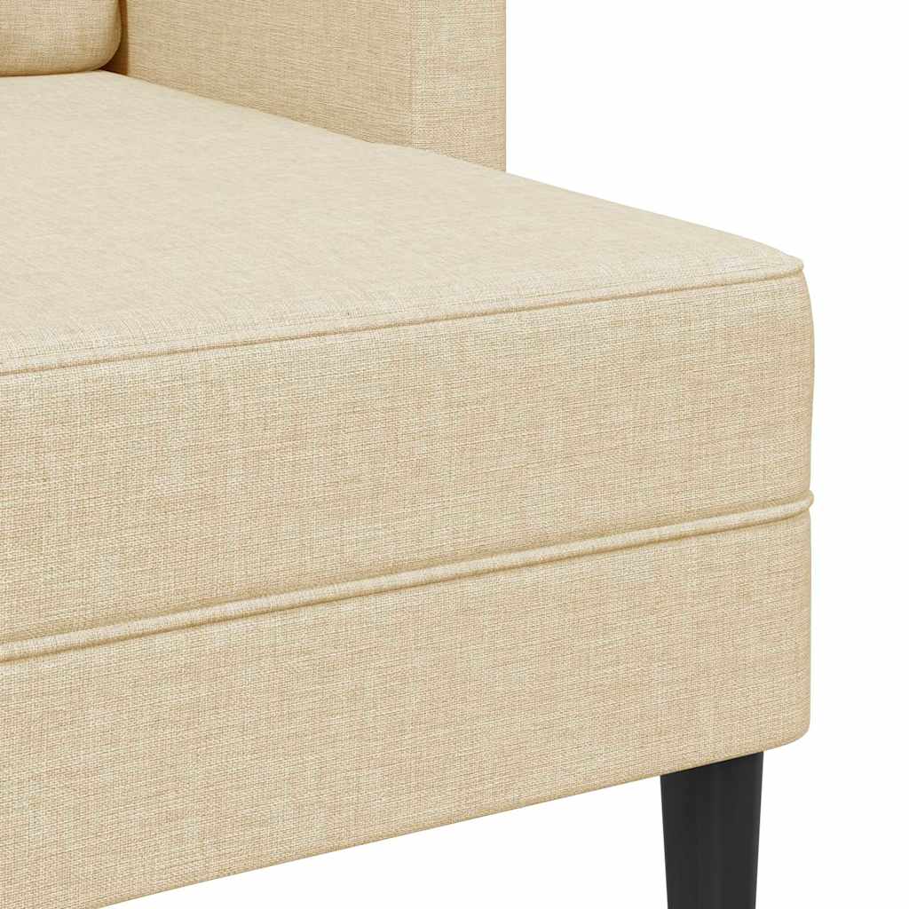 Canapé 2 places avec méridienne en L crème 125 cm tissu - XIOS