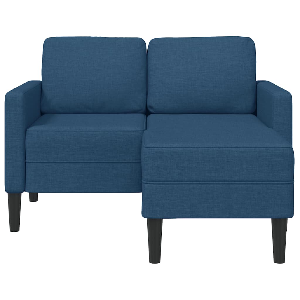 Canapé 2 places avec méridienne en L bleu 125 cm tissu - XIOS