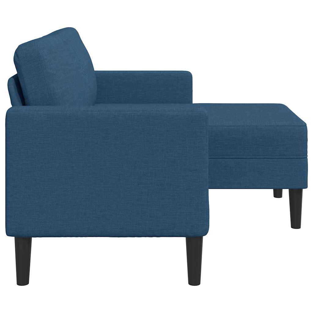 Canapé 2 places avec méridienne en L bleu 125 cm tissu - XIOS