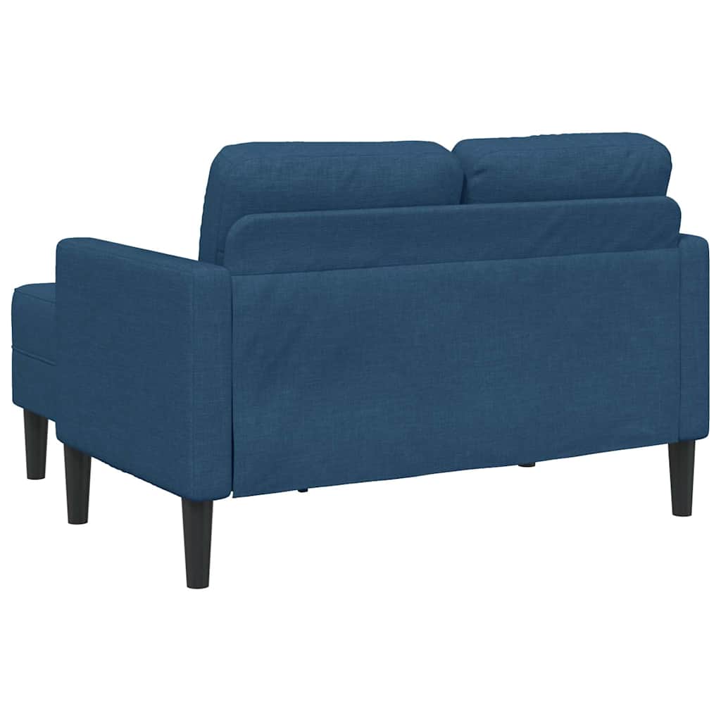 Canapé 2 places avec méridienne en L bleu 125 cm tissu - XIOS