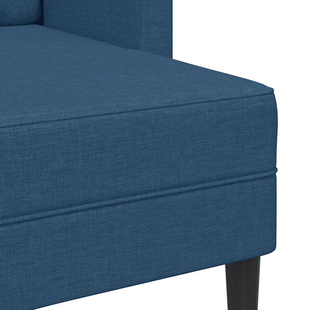 Canapé 2 places avec méridienne en L bleu 125 cm tissu - XIOS