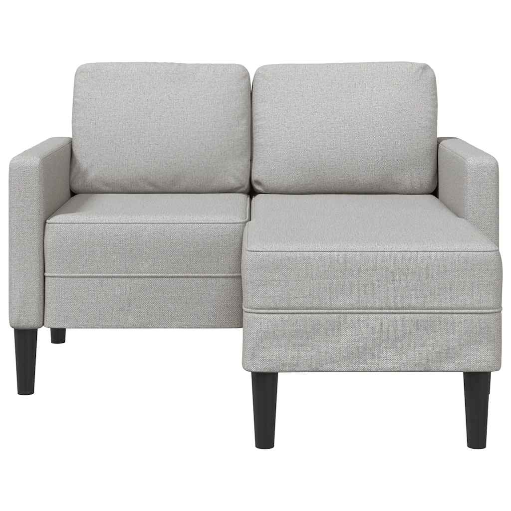 Canapé 2 places avec méridienne en L gris nuage 125 cm tissu