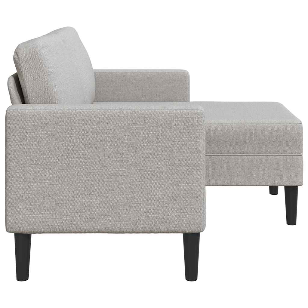Canapé 2 places avec méridienne en L gris nuage 125 cm tissu