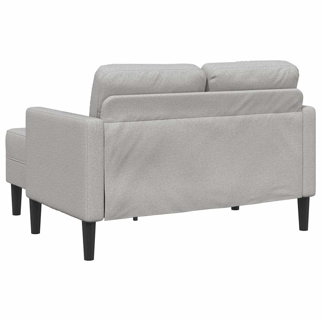 Canapé 2 places avec méridienne en L gris nuage 125 cm tissu