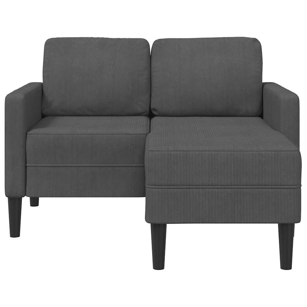Canapé 2 places avec méridienne en L Gris foncé 125 cm Lin - XIOS