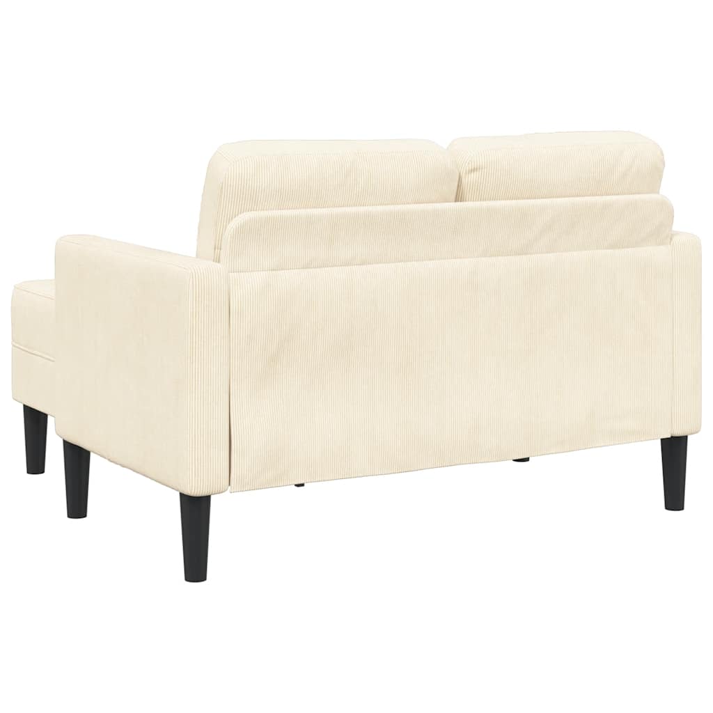 Canapé 2 places avec méridienne en L crème 125 cm lin - XIOS