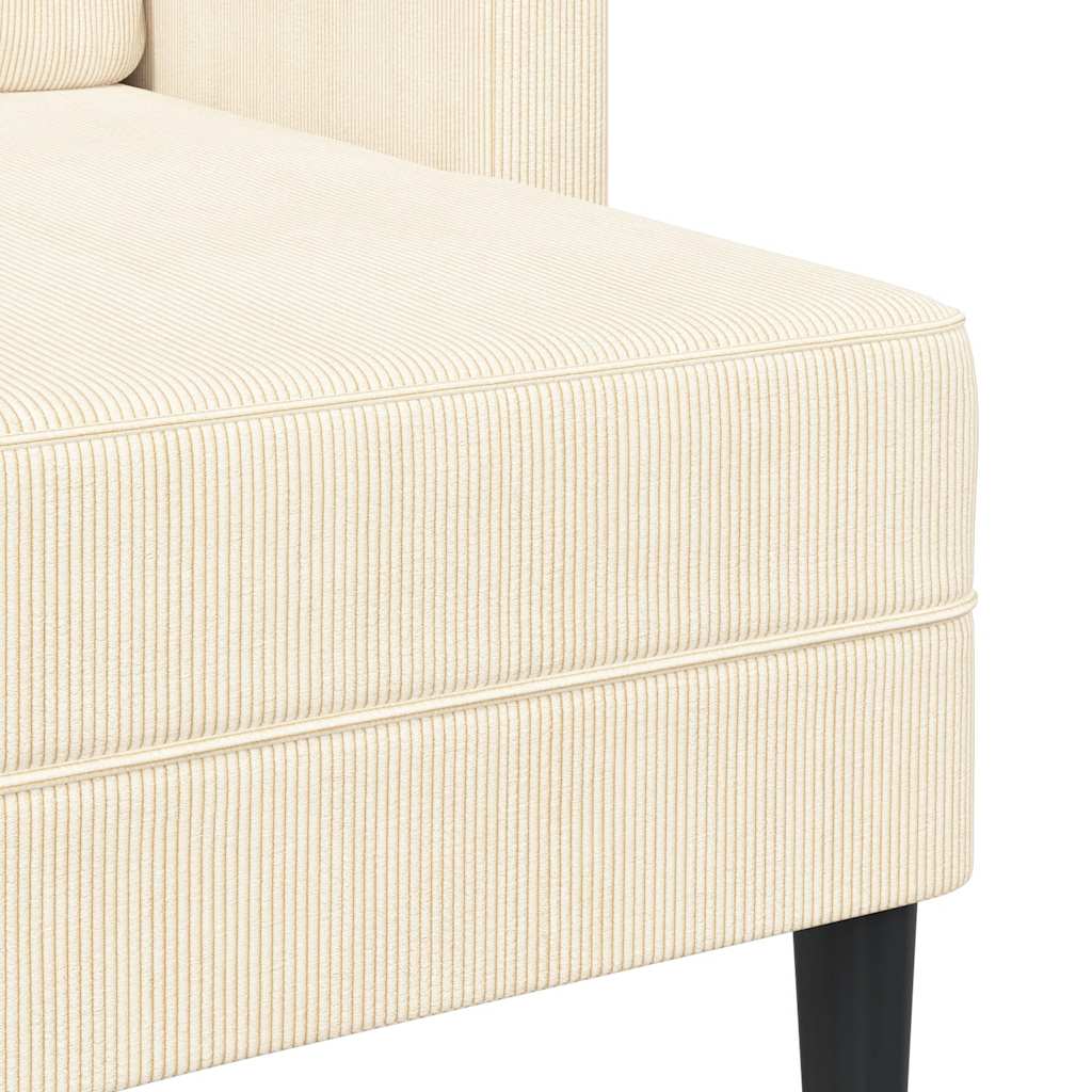 Canapé 2 places avec méridienne en L crème 125 cm lin - XIOS