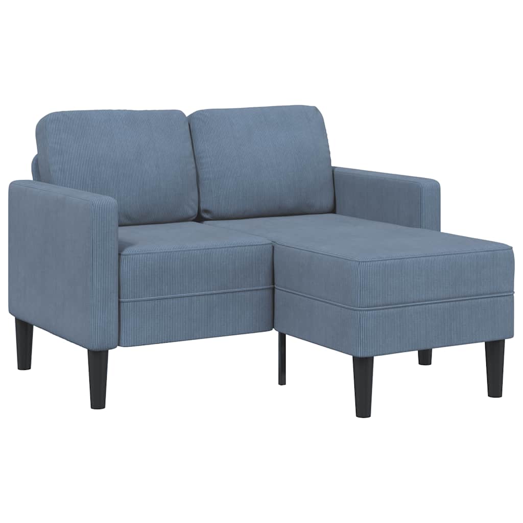 Canapé 2 places avec méridienne en L bleu 125 cm Lin - XIOS