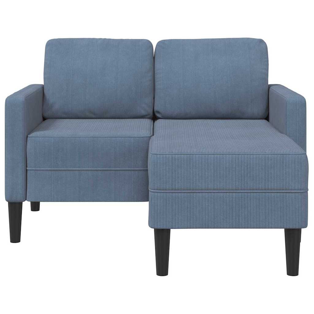 Canapé 2 places avec méridienne en L bleu 125 cm Lin - XIOS