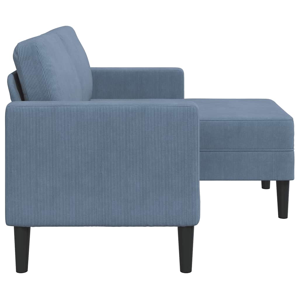 Canapé 2 places avec méridienne en L bleu 125 cm Lin - XIOS