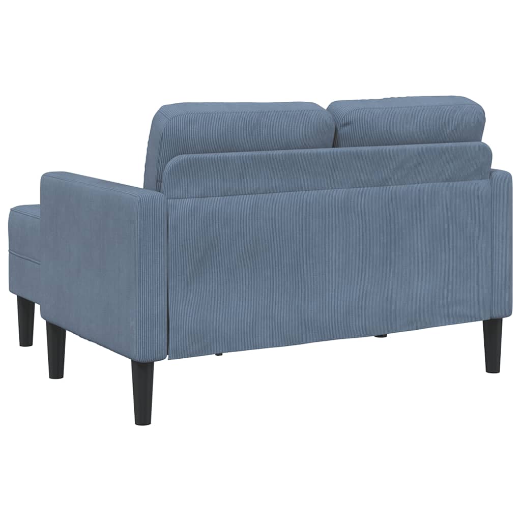 Canapé 2 places avec méridienne en L bleu 125 cm Lin - XIOS