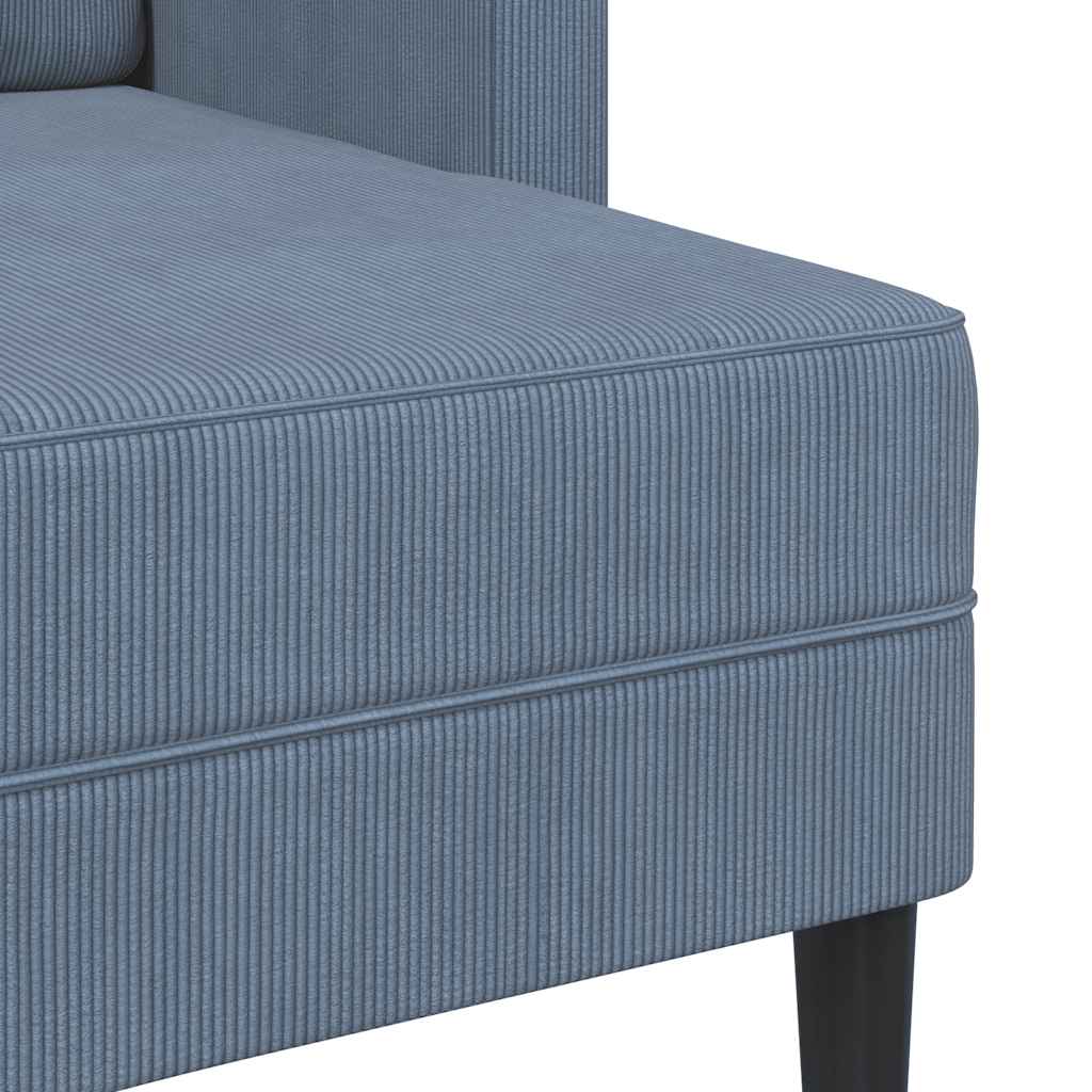 Canapé 2 places avec méridienne en L bleu 125 cm Lin - XIOS