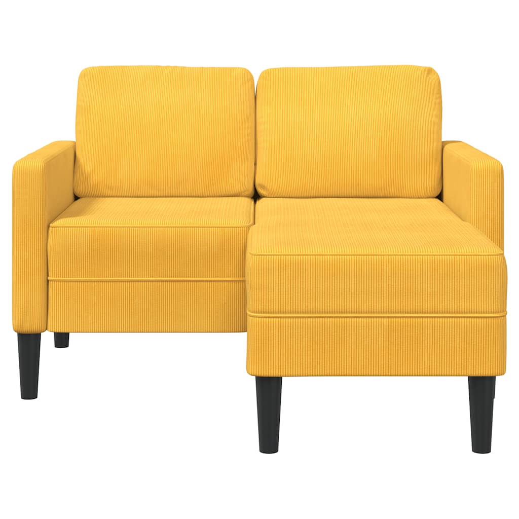 Canapé 2 places avec méridienne en L jaune clair 125 cm Lin - XIOS