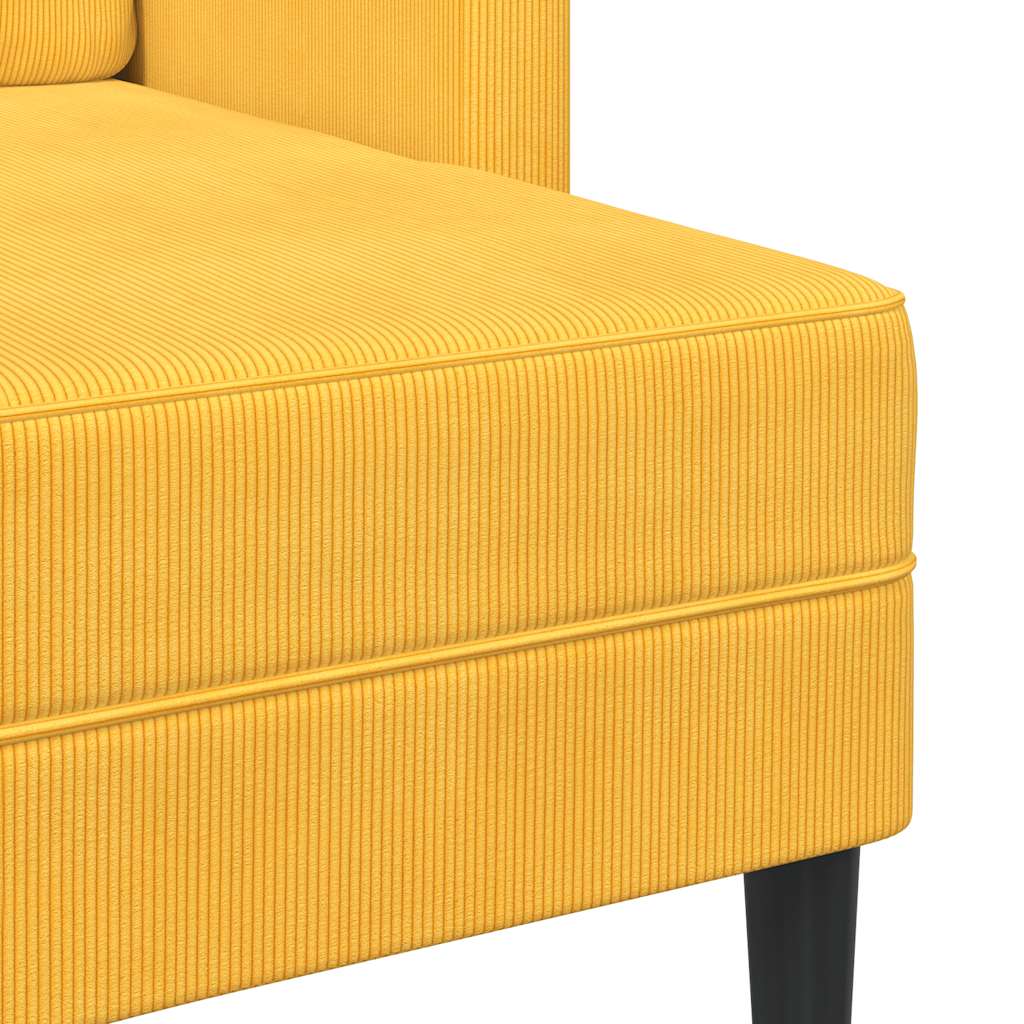 Canapé 2 places avec méridienne en L jaune clair 125 cm Lin - XIOS