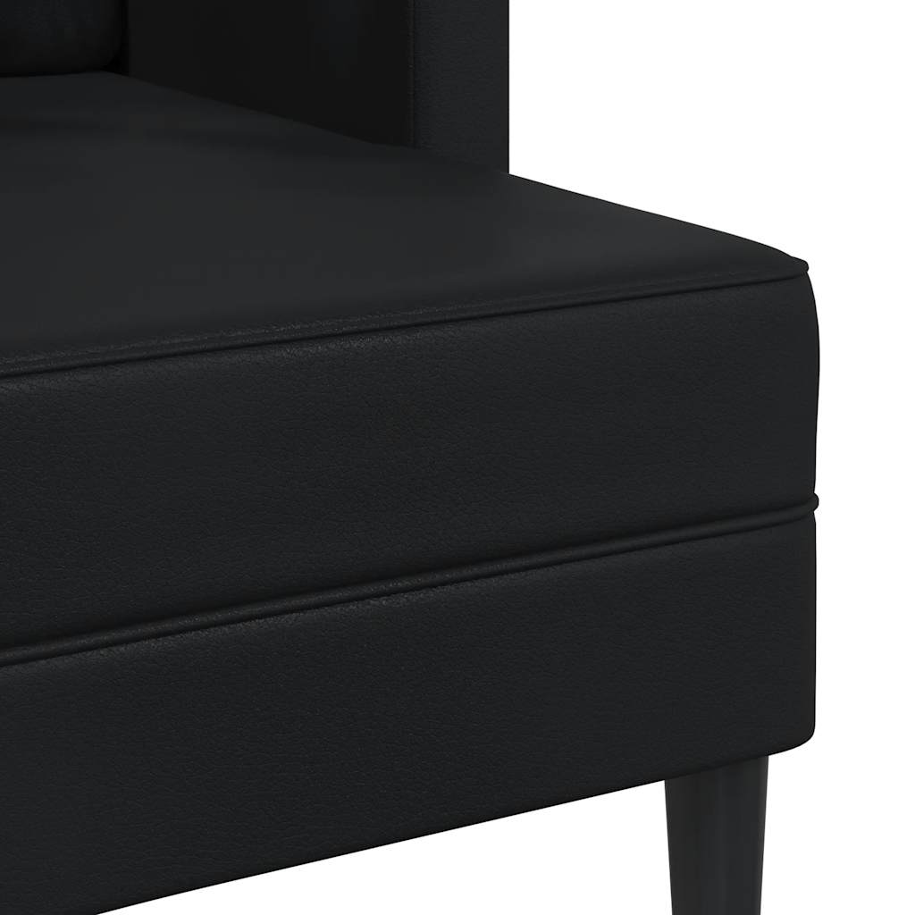 Canapé 2 places avec méridienne en L Noir 125 cm Similicuir - XIOS