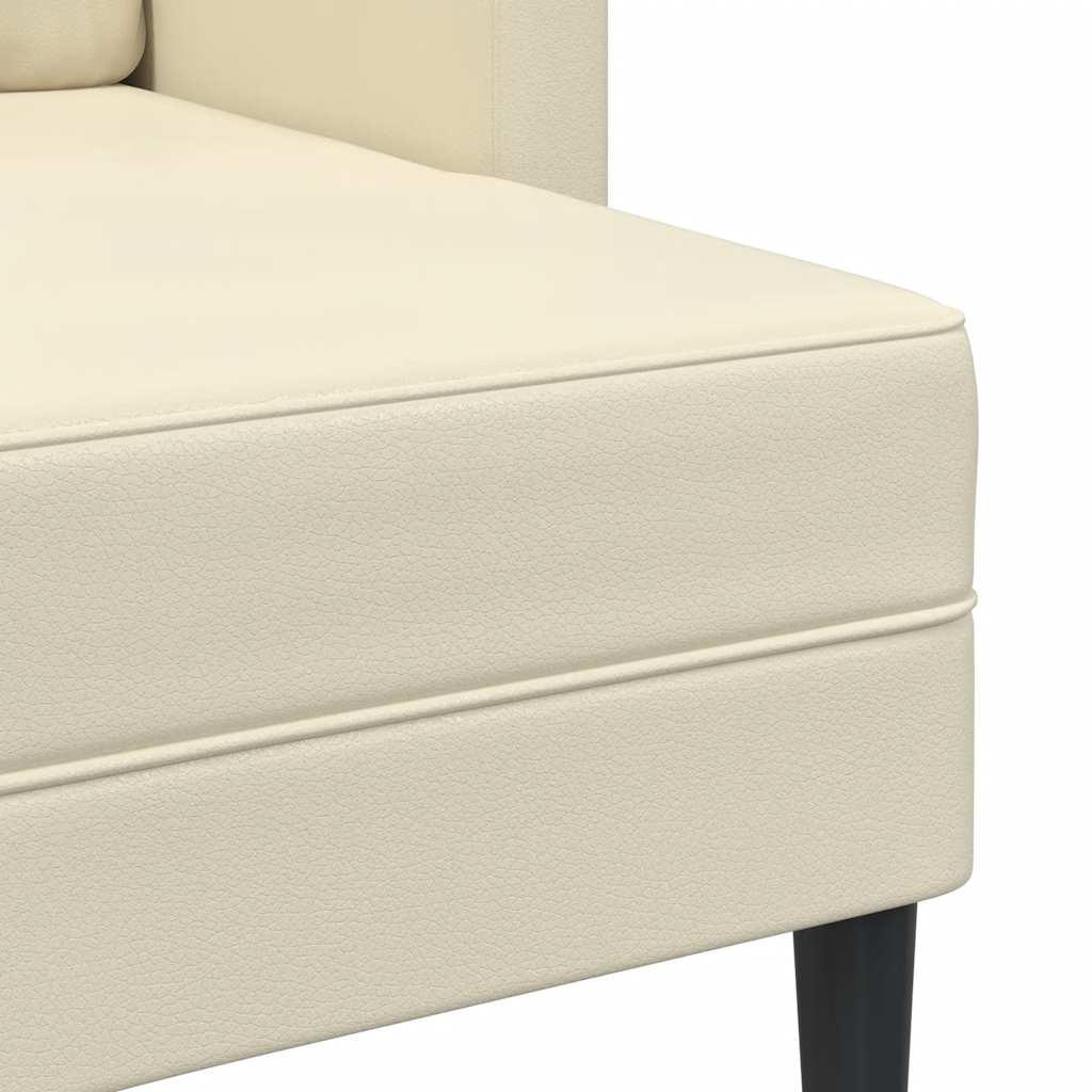 Canapé 2 places avec méridienne en L crème 125 cm similicuir - XIOS