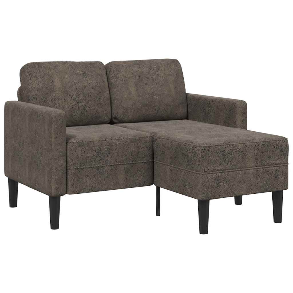 Canapé 2 places avec méridienne en L gris foncé 125 cm similicuir - XIOS