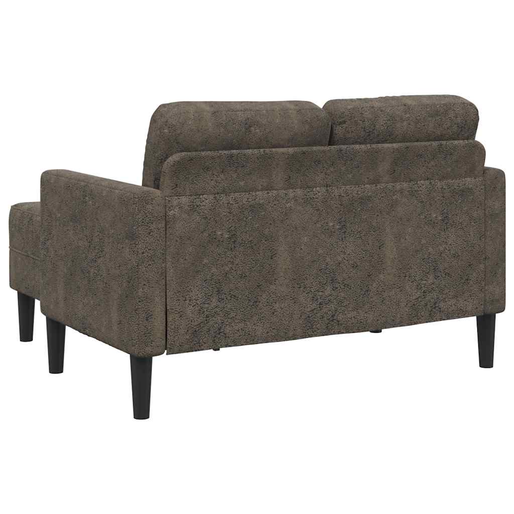 Canapé 2 places avec méridienne en L gris foncé 125 cm similicuir - XIOS