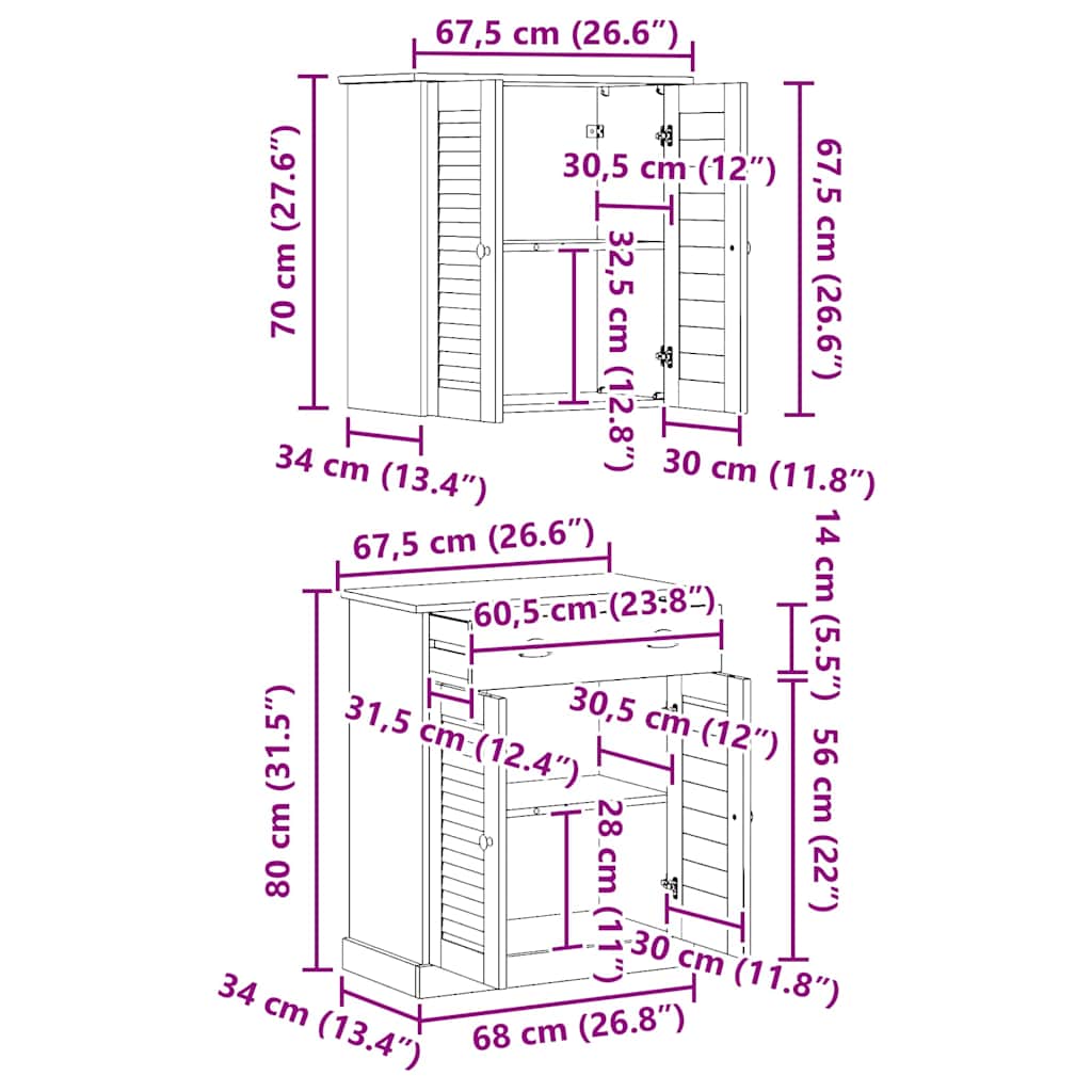 Ensemble de mobilier de salle de bain VIGO 2 pc - XIOS