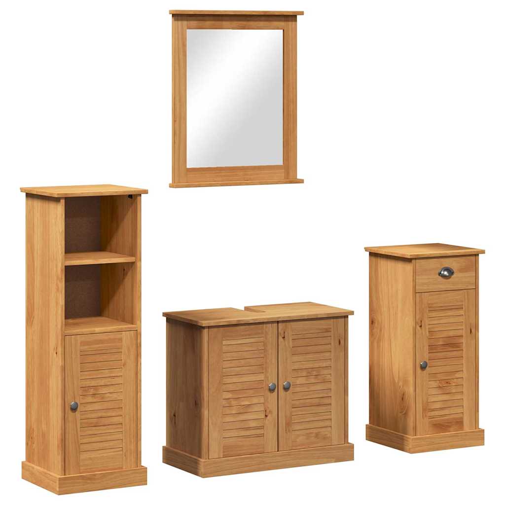 Ensemble de mobilier de salle de bain VIGO 4 pc Marron miel - XIOS