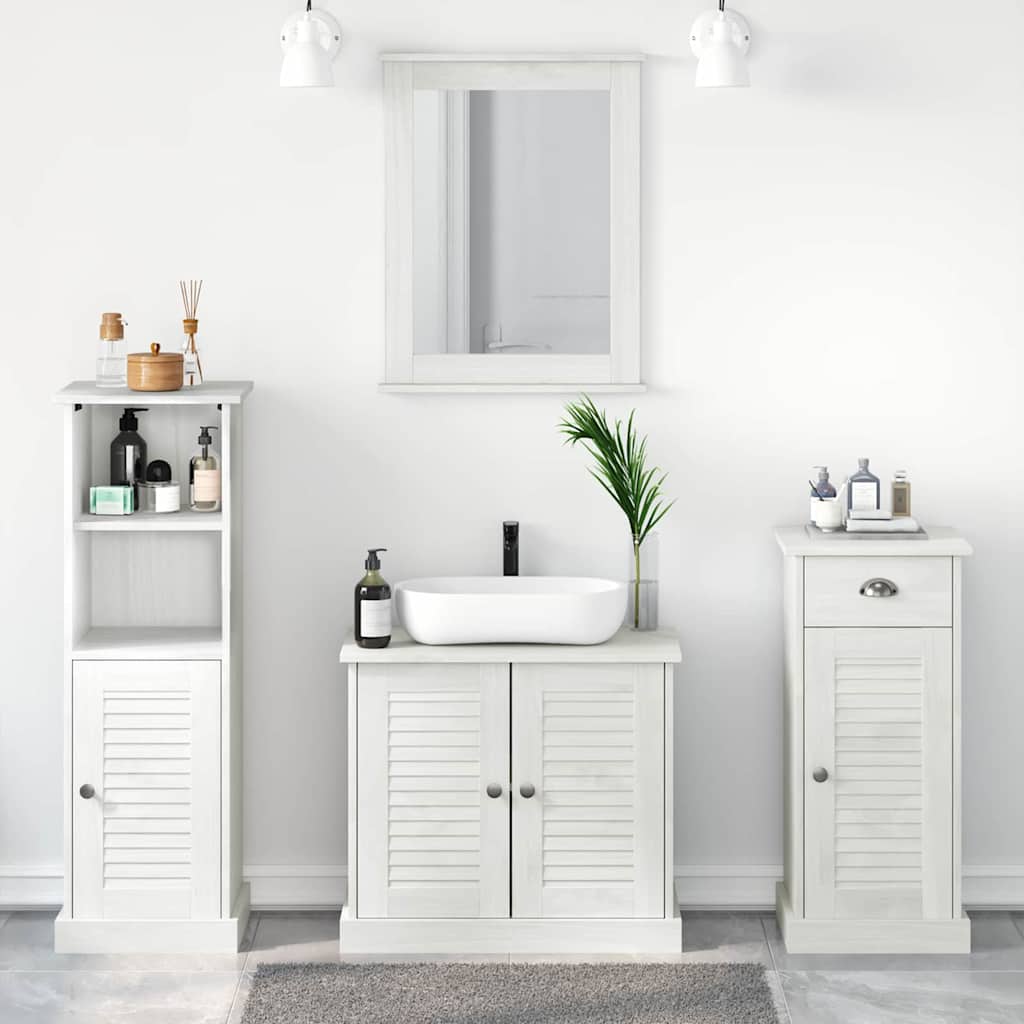 Ensemble de mobilier de salle de bain 4 pièces Blanc antique