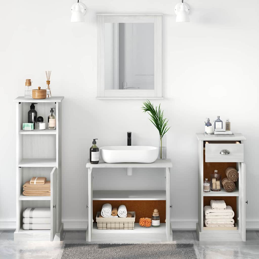 Ensemble de mobilier de salle de bain 4 pièces Blanc antique