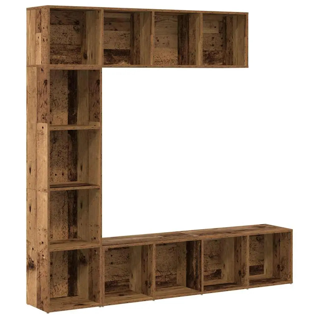 Bibliothèques 3 pcs vieux bois bois d’ingénierie - XIOS