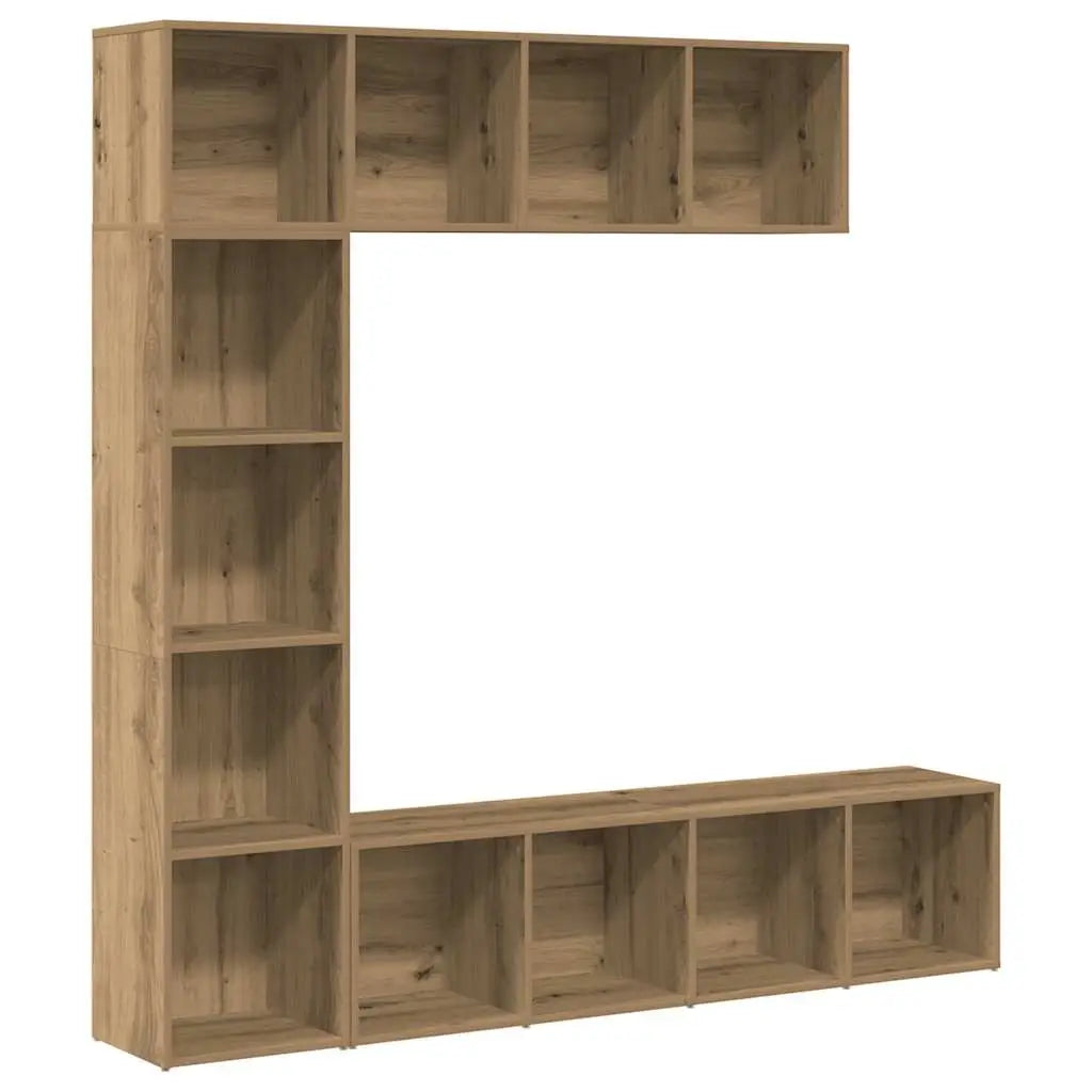 Bibliothèques 3 pcs chêne artisanal bois d’ingénierie - XIOS