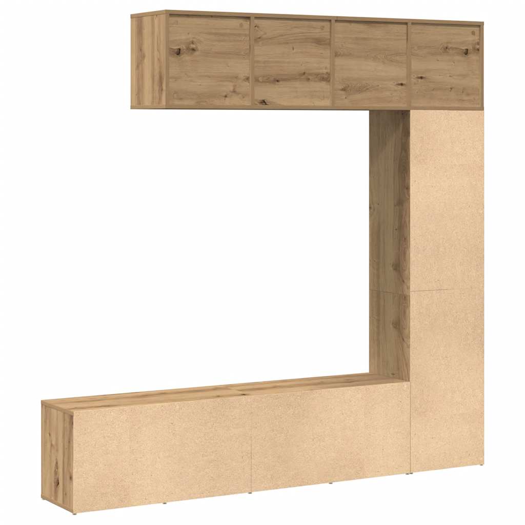 Bibliothèques 3 pcs chêne artisanal bois d'ingénierie - XIOS