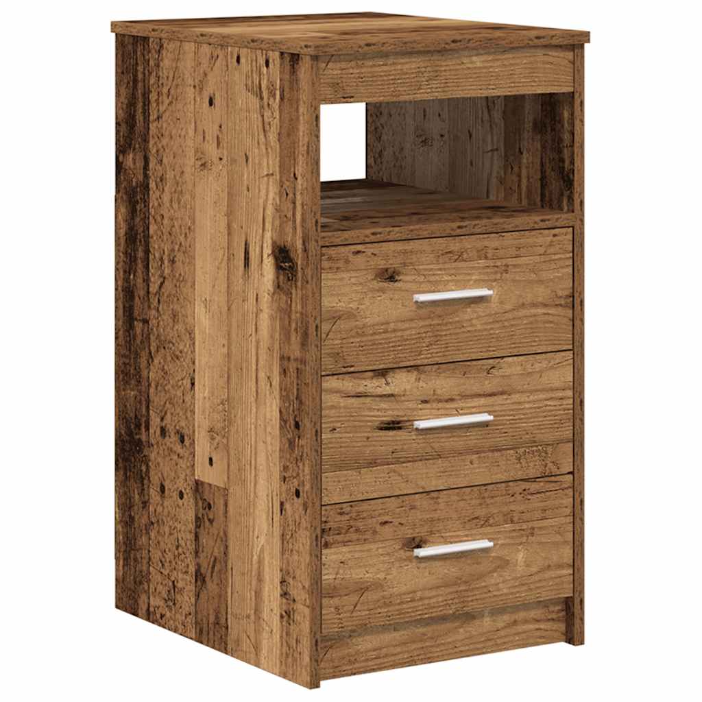 Bureau avec armoire en bois ancien et bois d'ingénierie - XIOS