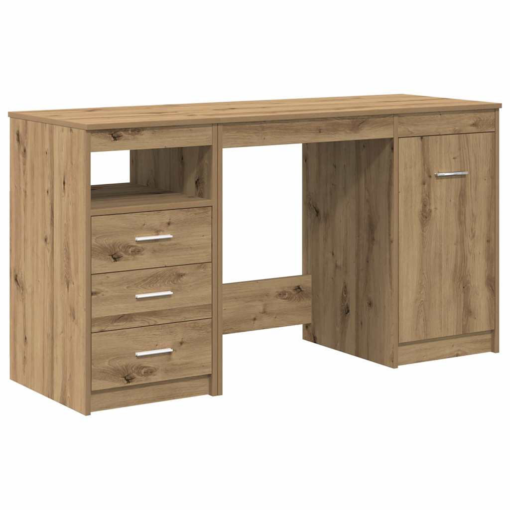 Bureau avec armoire en bois d'ingénierie chêne artisanal - XIOS