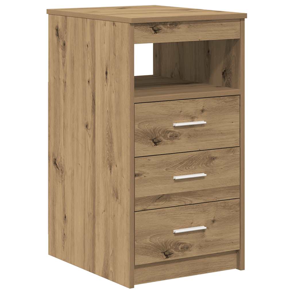 Bureau avec armoire en bois d'ingénierie chêne artisanal - XIOS