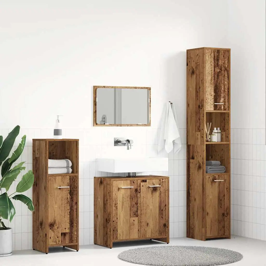 Ensemble de meubles salle de bain 4 pcs bois d’ingénierie - XIOS
