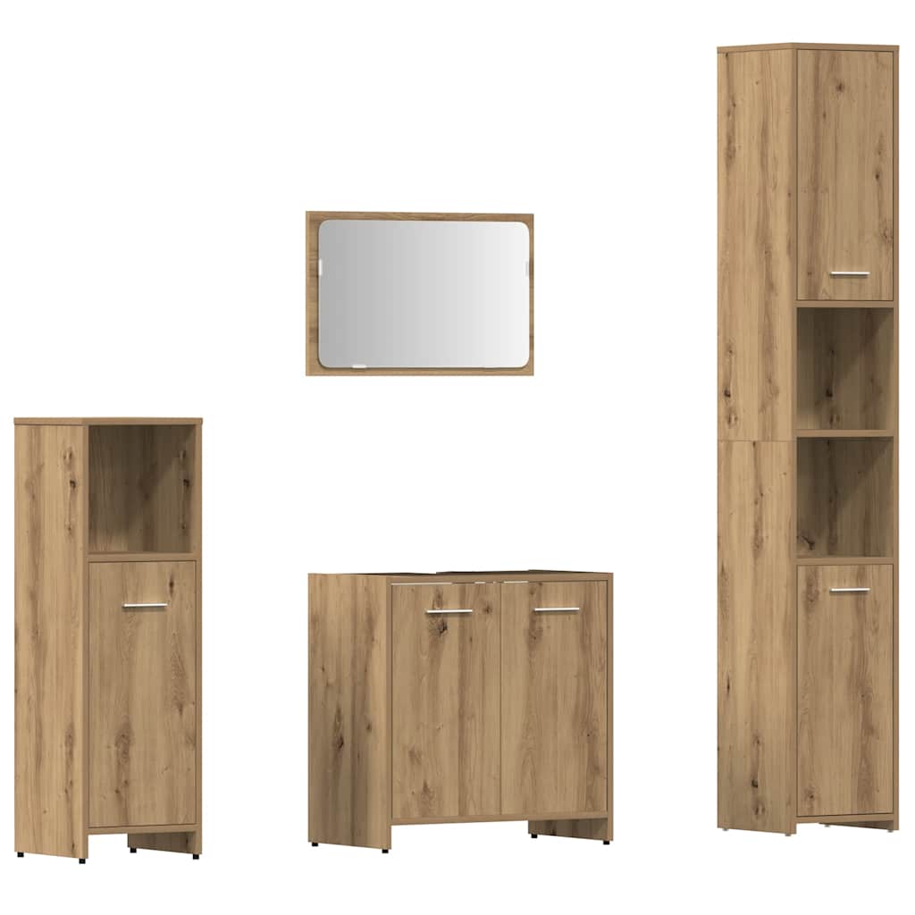 Ensemble de meubles salle de bain 4 pcs bois d'ingénierie