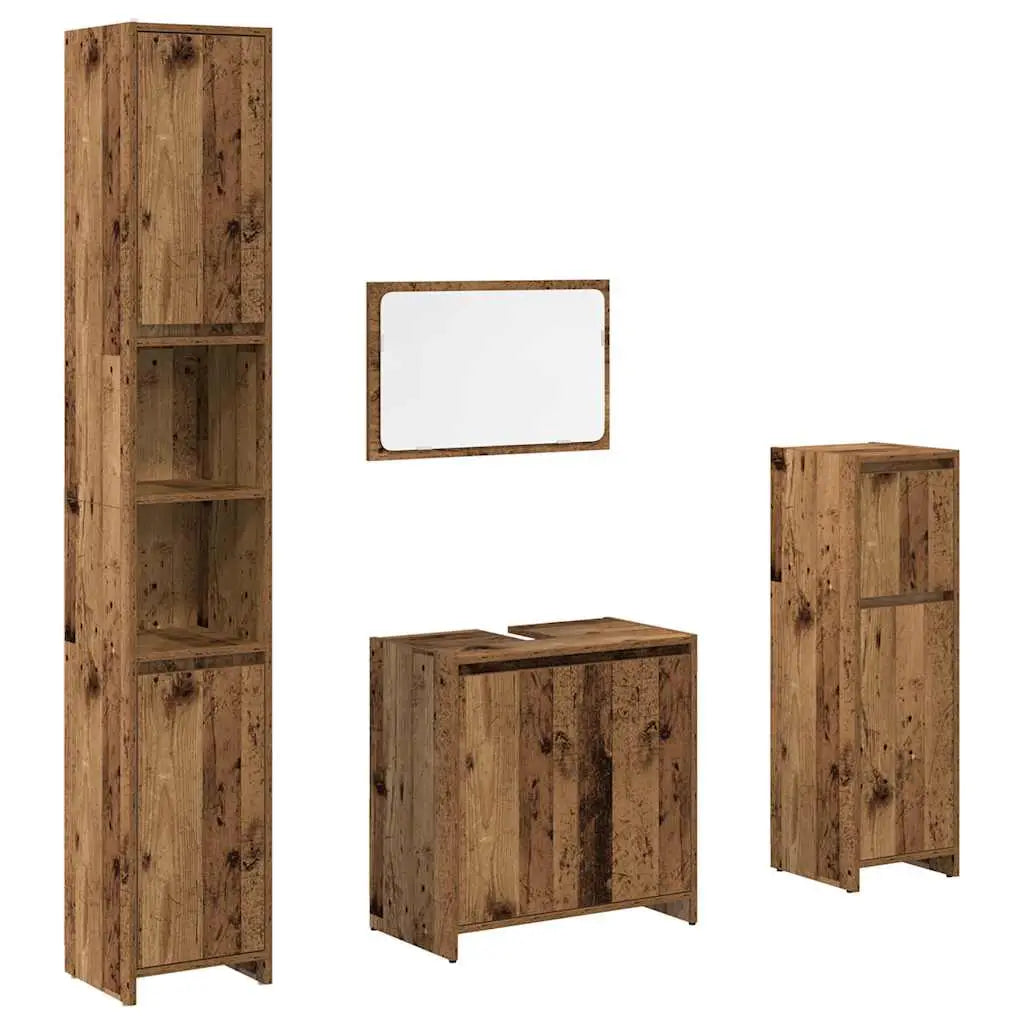 Ensemble de meubles salle de bain 4 pcs bois d’ingénierie - XIOS