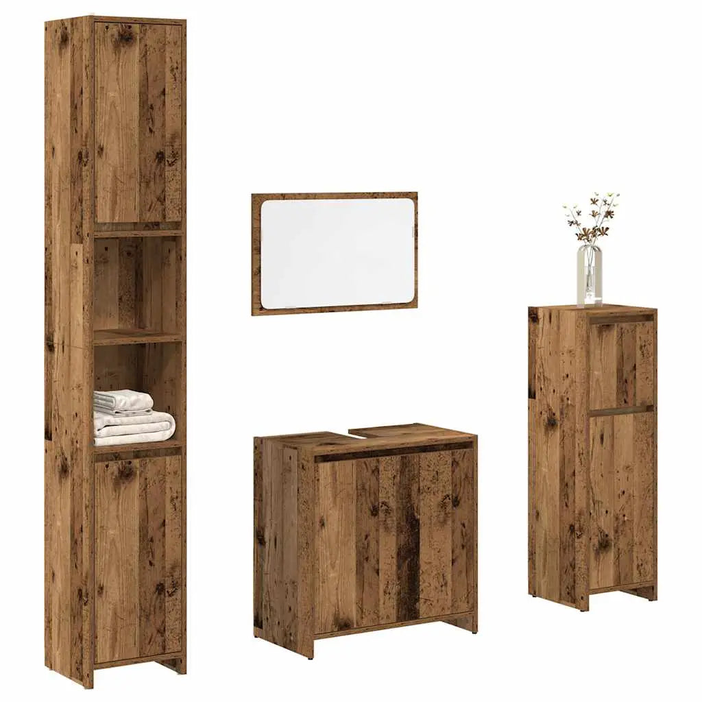 Ensemble de meubles salle de bain 4 pcs bois d’ingénierie - XIOS
