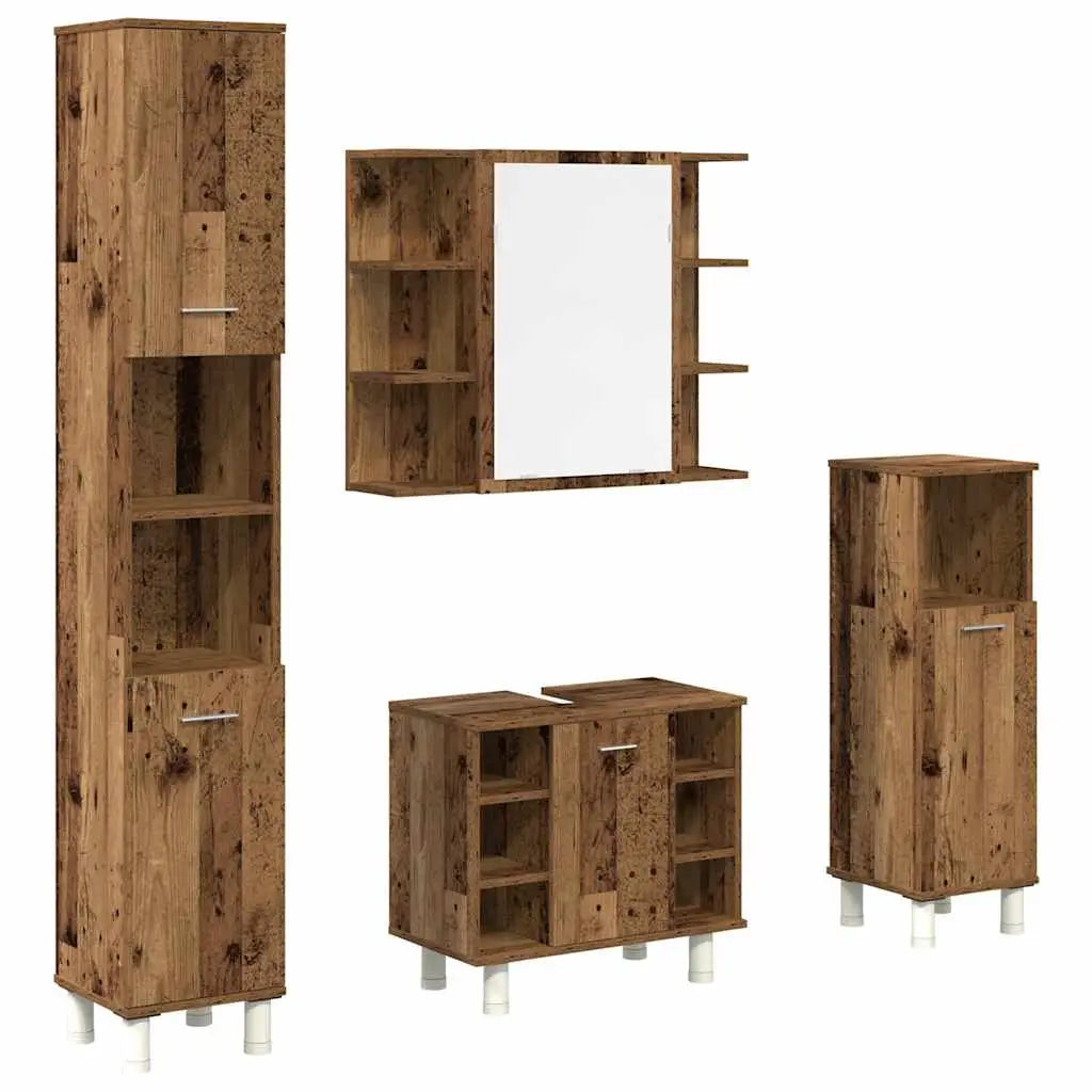 Ensemble de meubles salle de bain 4 pcs bois d’ingénierie - XIOS