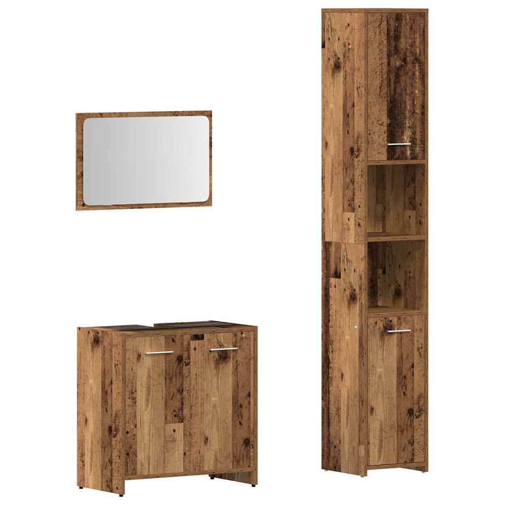 Ensemble de meubles salle de bain 3 pcs bois d'ingénierie