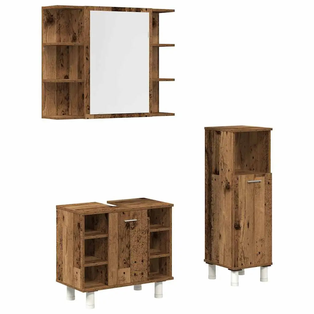 Ensemble de meubles salle de bain 3 pcs bois d’ingénierie - XIOS