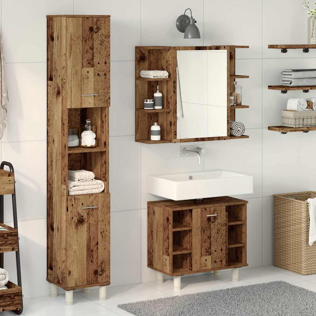 Ensemble de meubles salle de bain 3 pcs bois d'ingénierie